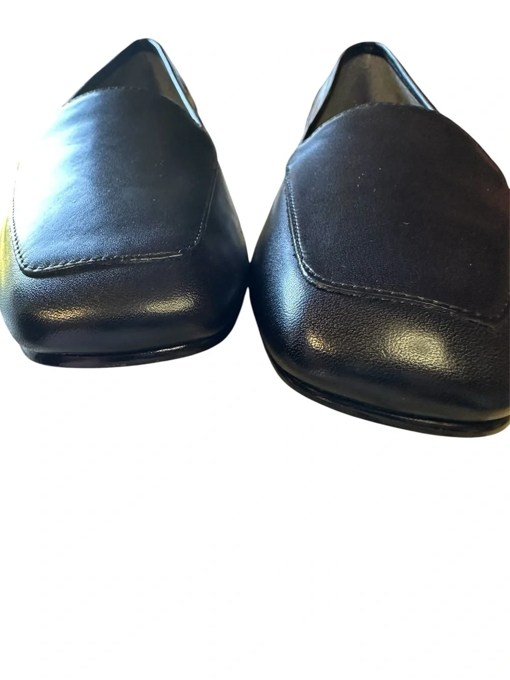 Enzo Angiolini Liberty Black Leather Square-Toe Loafers Size 8.5 NN Narrow
